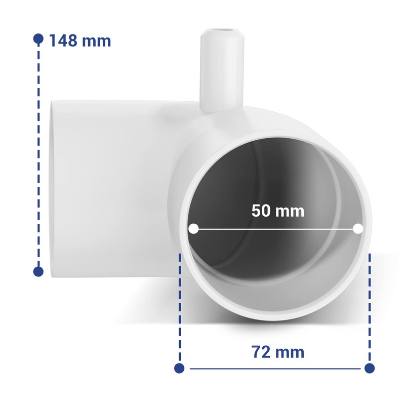Aquade PVC Angle 90 ° 50 mm 2 x Socket