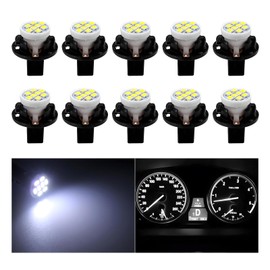 BWBWND 10 PCS T10 194 168 LED Dash Instrument Light Bulbs, Super Bright Panel Gauge Cluster Light with Twist Lock Socket, 12V 8-SMD LED Chipset Lamp Bulbs for Dashboard Map Dome (White)
