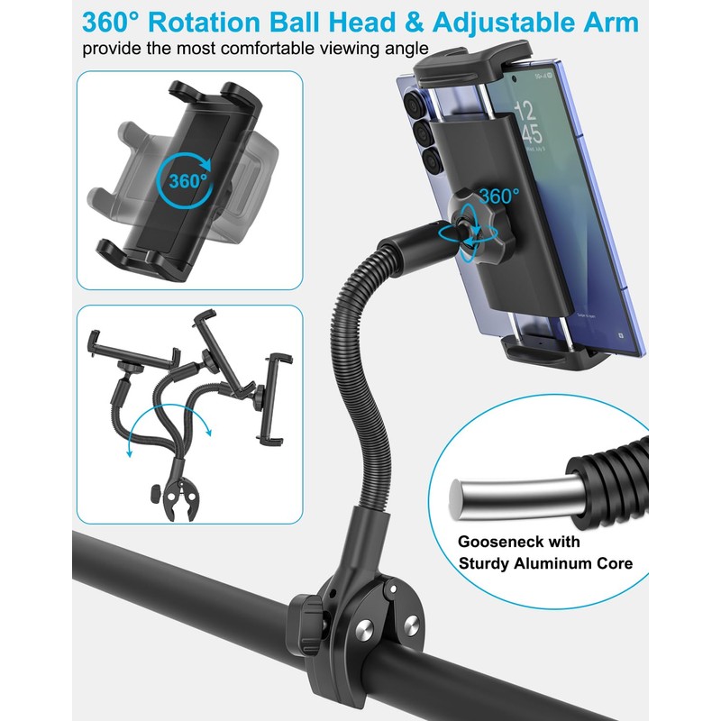 Dosvsi Z Fold Exercise Bike Holder, Metal Gooseneck - Spin