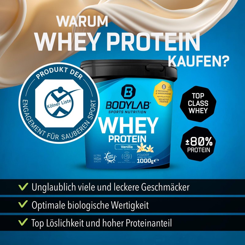 Bodylab24 Bodylab24 Whey Protein Pulver, Kokos Sahnecreme, 1kg