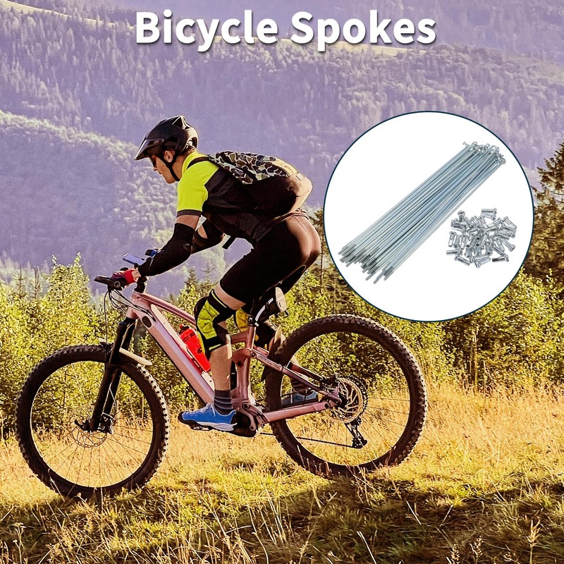 TUCKBOLD Bicycle Spokes Bicycle Wheel Spokes Silver Tone Nipple 1