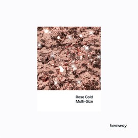 Hemway Premium Glitter Shaker - Rose Gold | Multi Size Metallic Flake Sequins for Resin & Epoxy Crafts | Craft Supplies for Tumblers, Festival, Hair, Face, Body, Eye & Nail Art | 205 g