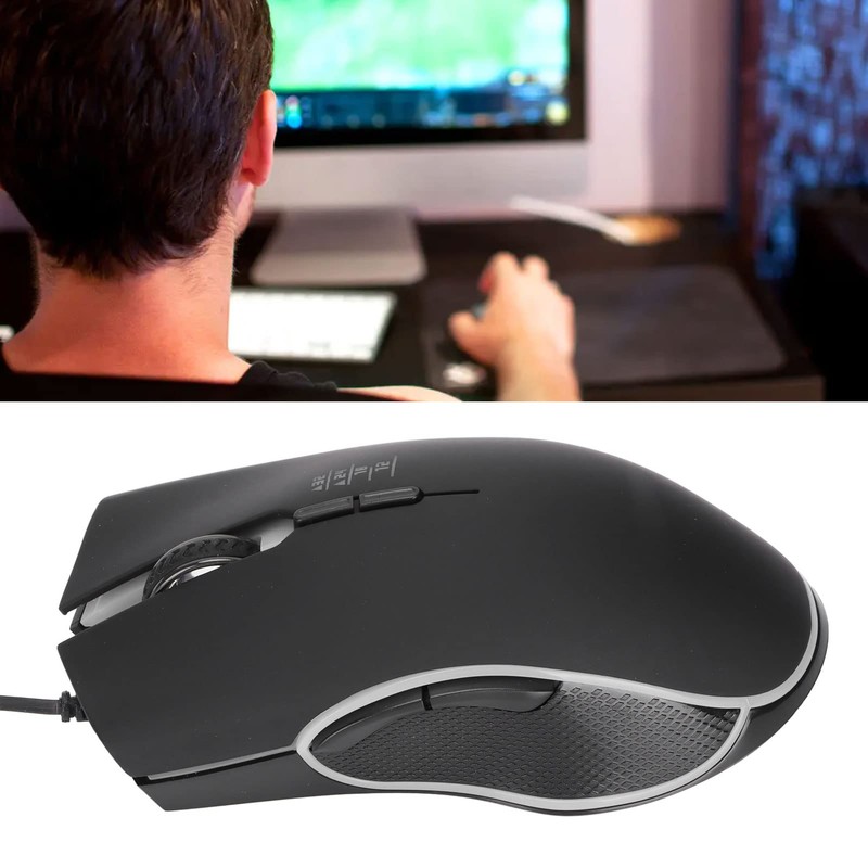 Gaming-Maus, Tragbare Ergonomische Kabelgebundene Maus mit USB-Kabel, 4 Farben Hintergrundbeleuchtung