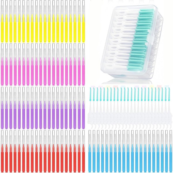 350 Pcs Interdental Brushes for Braces, 6 Size Soft and
