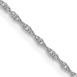 IceCarats 10K Solid White Gold 0.95mm Cable Rope Chain Twisted Link Necklace 16 inch