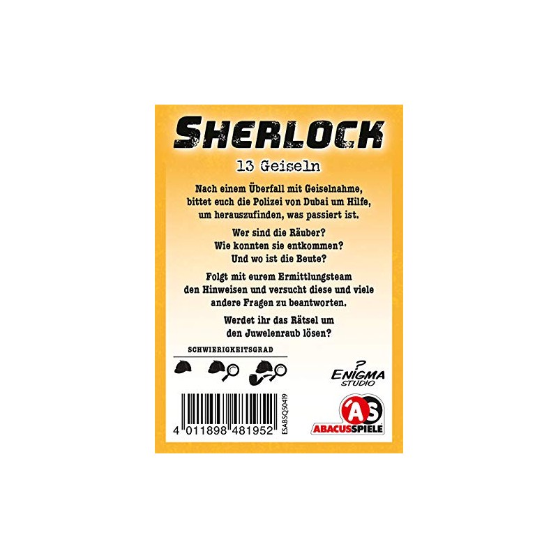 ABACUSSPIELE 48195 Sherlock 13 Hostages Card Game