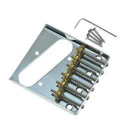 KAISH Chrome Vintage Tele Ashtray Style Electric Guitar Bridge with 6 Brass Saddles Fits TL Electric Guitar
