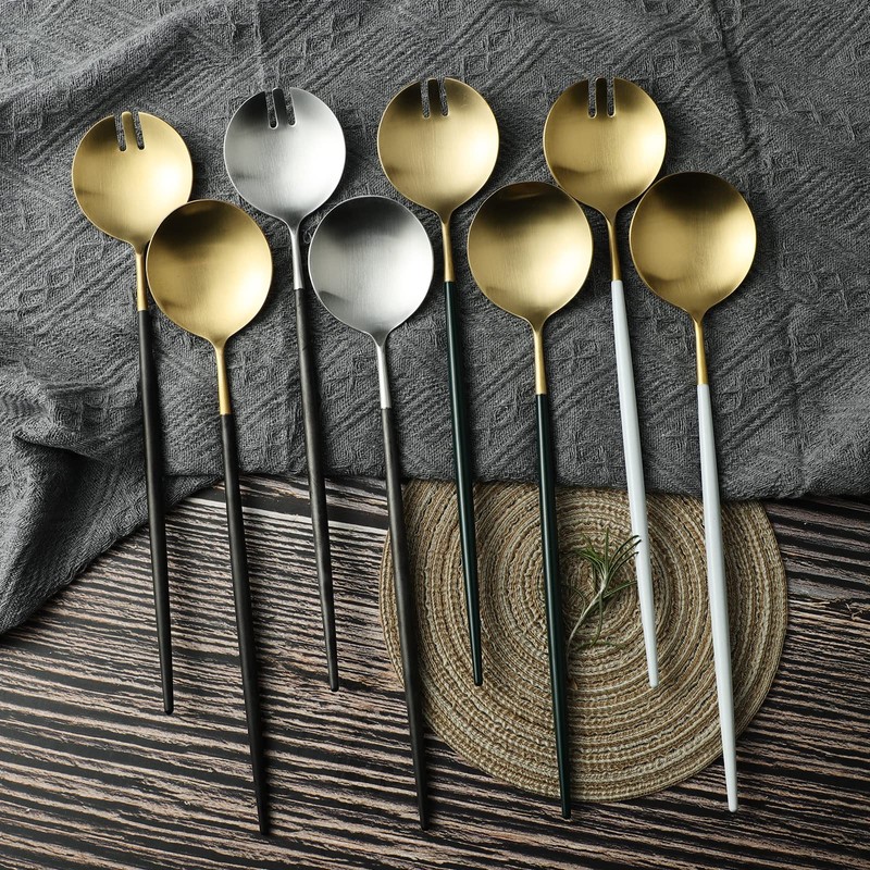 Zerophilo Salad Servers,Spoon and Fork Set 11.41 inch,18/10 Stainless Steel