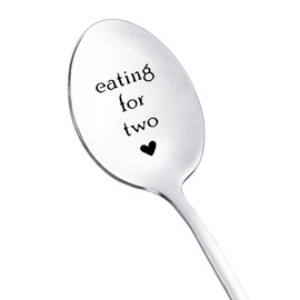 First Mothers Day Gifts for New Mom Cereal Dessert Spoon for Mom To Be Gift Eating for Two Spoons Pregnancy Gifts for First Time Moms Mother Birthday Gifts for Pregnant Women