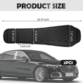 Figpade 2PCS Leather Headrest Covers for Cars,Multi-Purpose Car Headrest Cover with Storage Bag,Stylish Head Rest Cover for Car as Back Seat Organizer with Diamond Check Pattern