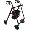 LivingSURETM Ultra Lite Folding Rollator XL, Red