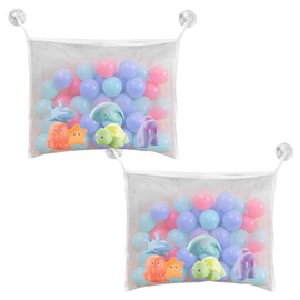 Bath Toy Storage 2 Pcs Bath Toy Net with Suction Cup Hooks Keep your bathroom clean and tidy Tidy Organiser Accessories Bag Suitable for Mesh Bath Keep Bathtub Water Mold Free