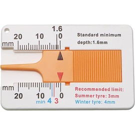 1Pc Brown Depth Gauge Tire Bearing Tape Measure 0-20 mm, Tools for Tires and Wheels