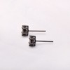 5MM Sterling Silver Cubic Zirconia Black Diamond Studs Earrings Post