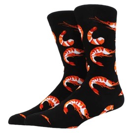 Shrimps Prawns Novelty Funny Socks Sealife Crustacean Design - Cotton Blend Gift Mens Womans UK Size 5-11 - 1 Pair