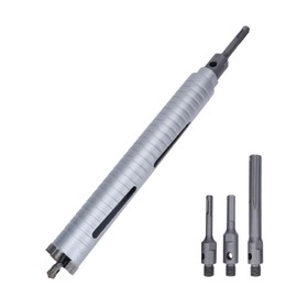 1-3/8 inch Diamond Dry Core Drill Bit, 10" Drilling Depth, 5/8"-11 Thread Core Drill Bit for Concrete Masonry Brick Block, Includes 3 Adapters SDS Plus, SDS Max and Hex (1-3/8 inch)