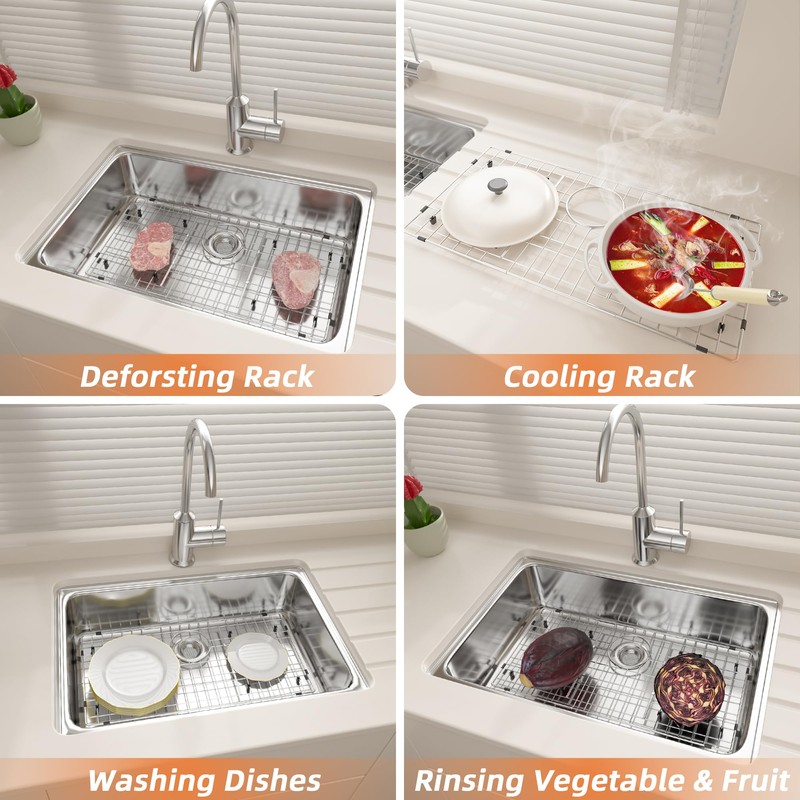 Stainless Steel Sink Rack 28.4" X 14.3",Sink Protector for Kitchen