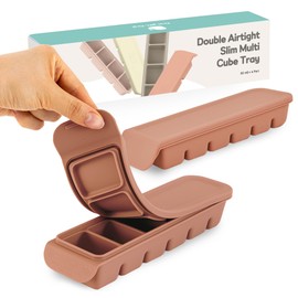 Firgi Silicone Freezer Trays with Lid, 1oz 6 Section - Leak Proof Silicone Freezer molds for Homemade Baby Food Breastmilk, Purees, Vegetables, Baby Food Jars Ice Tray with Lid BPA Free Indie Pink