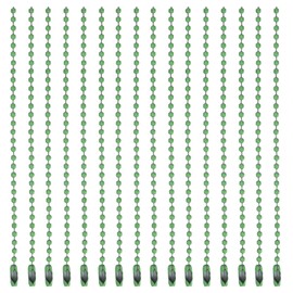 MECCANIXITY Cadena de Cuentas de Bola Collares de Cadena de Cuentas de 5 Pulgadas Cadenas de Bola de Metal Ajustables de 2.4 mm /0.1 Pulgadas Llavero para Hacer Joyas, Paquete de 36 (Verde)