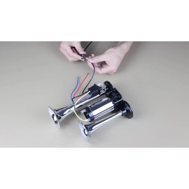 FARBIN 12V Car Horn Super Loud Double Pipe Air Horn Connection Pump With Relay And Butt