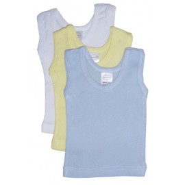 bambini Baby Boys Girls Unisex 3-Pack Sleeveless T-Shirts Tanks, Blue, Medium 19-26 Lbs