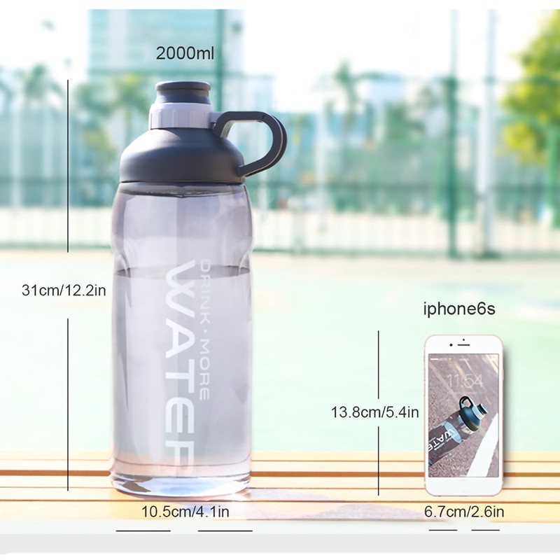 2000ML 64oz Sports Plastic Water Bottle Handgrip Space Sports for