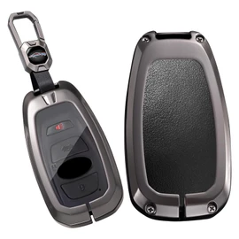 TECART key fob cover case with keychain,Zinc alloy key case,3/4 Button Fit For Subaru BRZ Legacy Outback Ascent Crosstrek, Short Keychain-black