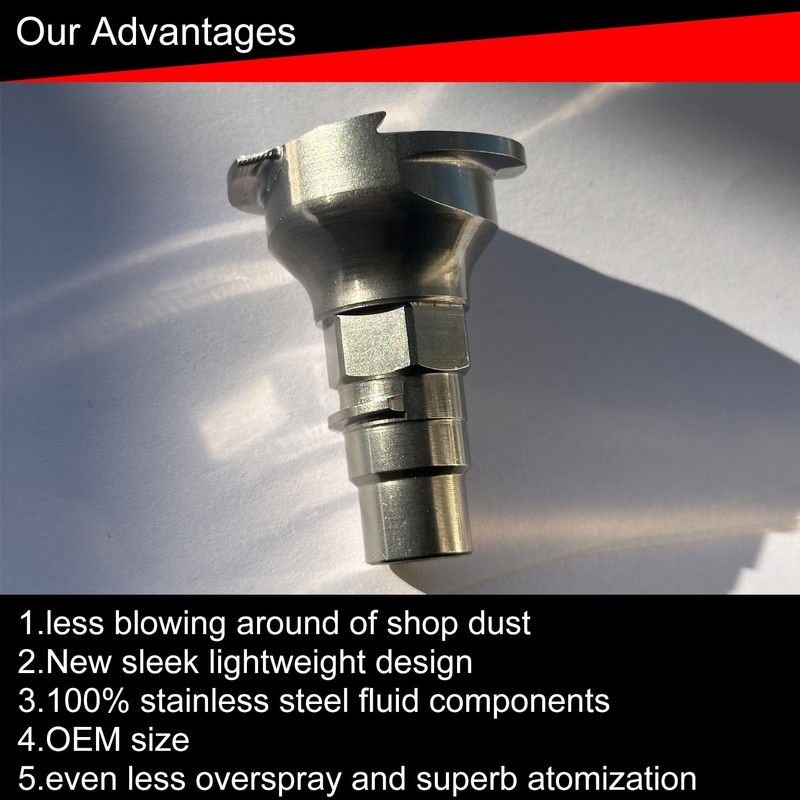 SOEOSSUM Ultra Durable Spray Gun Adapter #S40, Silver,26135 PPS 2.0