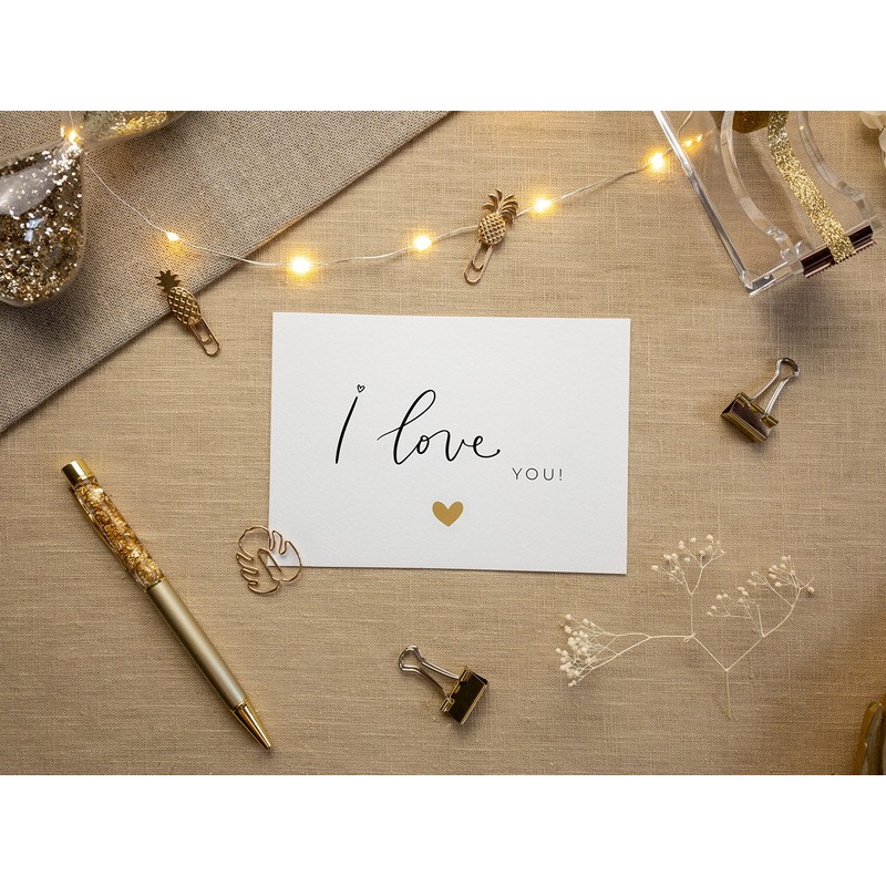 JoliCoon I Love You Card A6 with Natural Envelope and