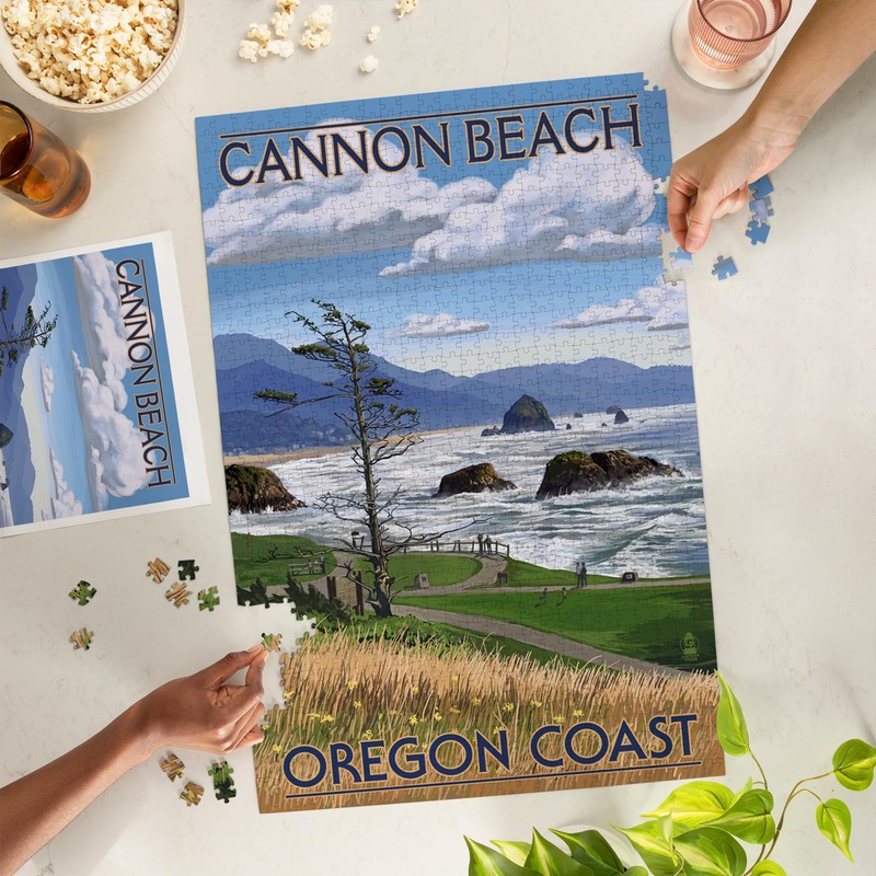 Lantern Press 1000 Piece Jigsaw Puzzle, Cannon Beach, Oregon, Oregon