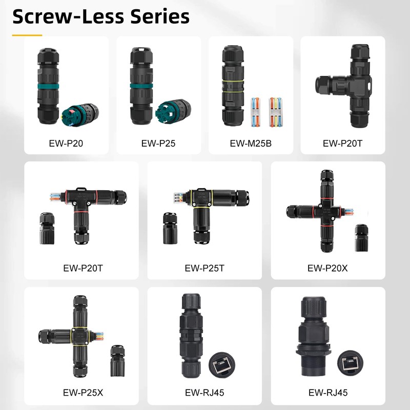 E-WeiChat Screwless IP68 Waterproof Connector Outdoor Rapid Maintenance Extension Cable