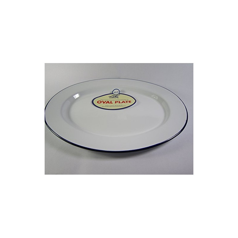Falcon 1 x Enamel Oval Enamel Plate Platter Serving Dish