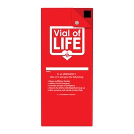 Vial of Life - Life Pro - 4" x 9" Magnetic Closure Pocket W/Medical Form & Sticker–Magnetic Back - Pack of 25