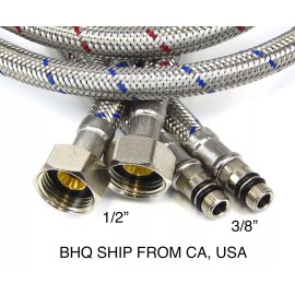 Beauty Headquarters Salon Shampoo Unit Bowl Sink Faucet Hot & Cold Water Supply Line Hose SA-32
