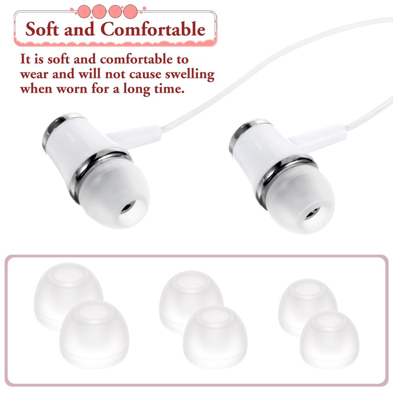 18 Pairs Silicone Ear Bud Replacement Ear Tips for in-Ear