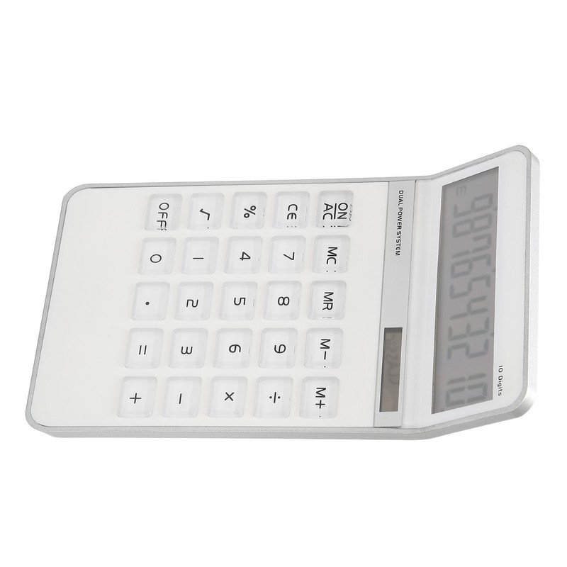 Calculator Solar Battery Powered Transparent Large Keys LCD Display Office