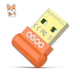 USB Bluetooth Adapter for PC - QGOO Bluetooth Dongle 5.3 EDR, Wireless Bluetooth Receiver for Desktop Computer Laptop Bluetooth Windows 8.1/10/11（orange-005）