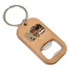 Fire Engine Keyring Bottle Opener Wooden Stainless Steel Key Chain