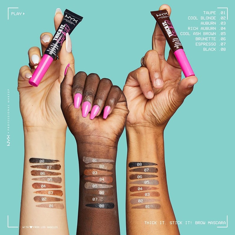 NYX Thick It Stick It Máscara de Cejas, Define y