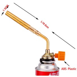 Supertool 1300° Butane Gas Burner, Flame Thrower Burner, Hand Ignition, Camping, Welding, BBQ Tool, Brass, Multifunction for Home, Camping, Workshops etc