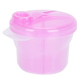 Dispensador de Fórmula para Bebés, Caja de Almacenamiento de Alimentación Desmontable de Doble Capa Portátil con Tapa Giratoria de Tres Compartimentos sin BPA para Viajes de Infantes(Rosa)
