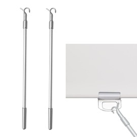 2Pcs 18‘’-32‘’ Telescopic Draw Rod for Cordless Roller Shades Draw Wand to Pull and Push The Shades Down and Up Roller Shade Replacement Part with Hook Adjustable(18''-32'')