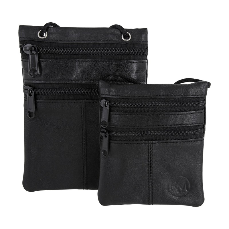 ReNa-Retail High-quality chest bag, genuine leather, Black 2 Small