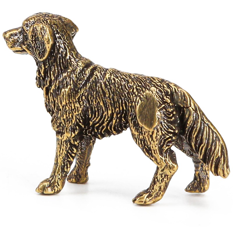 KH866 - Mini estatua dorada de latón para perro (3,7