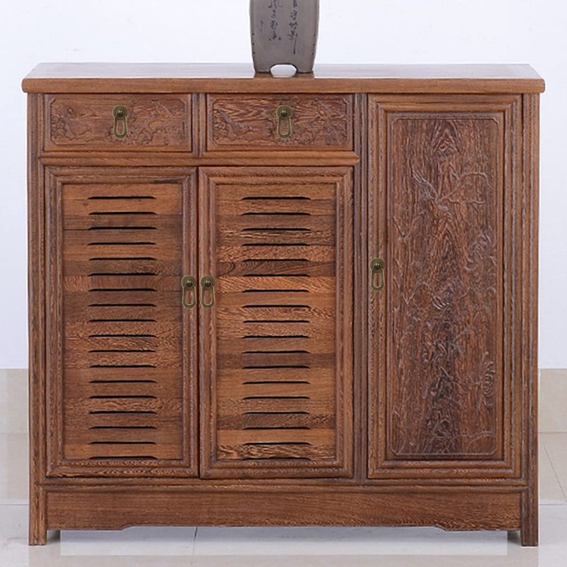 Tiazza 4 Pieces Chinese Style Vintage Furniture Drawer Window Brass