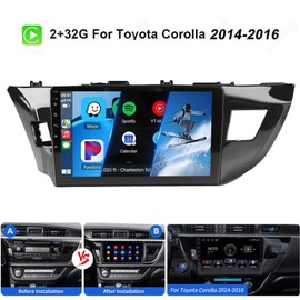 ESSGOO Apple Carplay For Toyota Corolla 2014-2016 Android 14 Auto Car Stereo Radio GPS