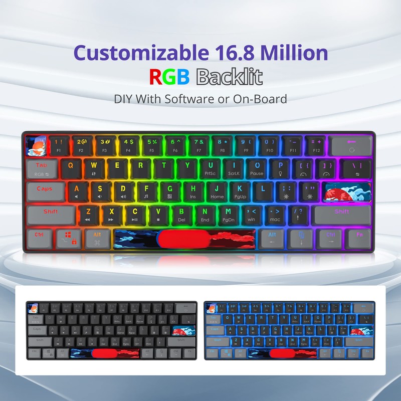 Owpkeenthy Wired 60% Percent Mechanical Gaming Keyboard with Blue Switch