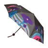 [Japanese Umbrella Lovely Great Graphics] Japanese Pattern Textile Trifold Rubbish Umbrella 桔梗 - nvy