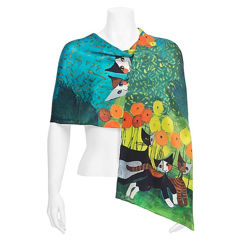 VON LILIENFELD Rosina Wachtmeister: All Together Cat Art Motif Scarf
