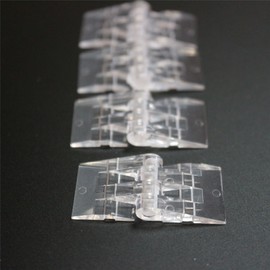 Pack of 4 Small Miniature Micro Hinge Hinges, 39mm x 16mm, Clear Acrylic Plastic Transparent